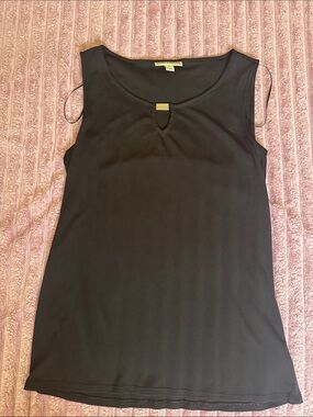 Dana Buchman Black Sleeveless Tank with Gold Accent